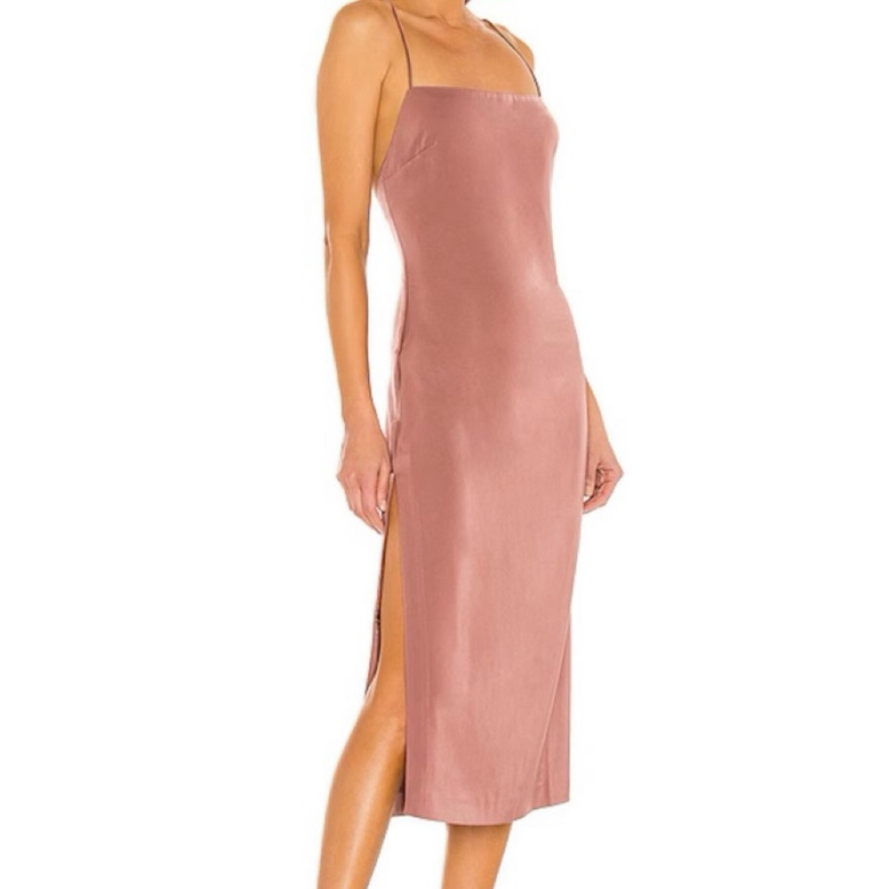NBD Mauve Satin Midi Dress